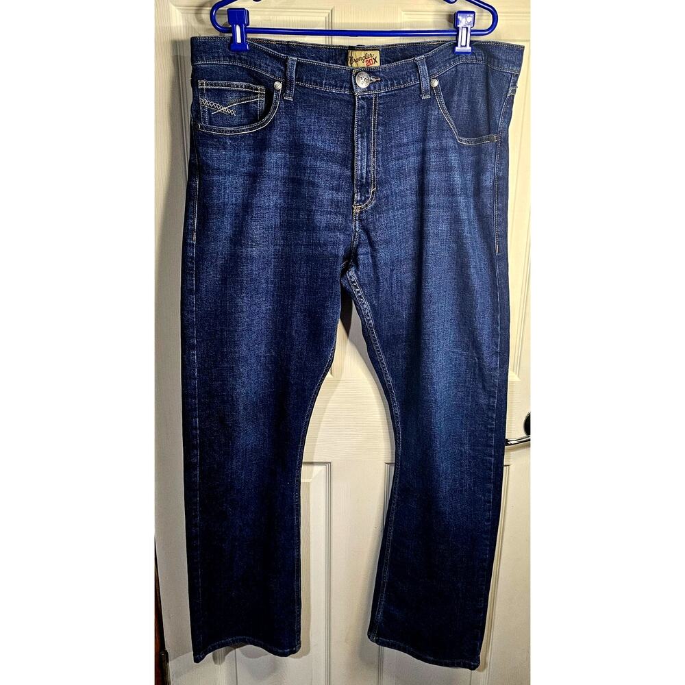 Wrangler 20X Relaxed Straight Jeans – Men's 42x33, Dark Wash, Classic Denim
